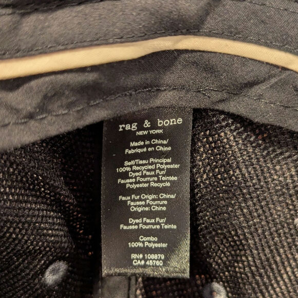 Rag & Bone Addison Baseball Cap Smoke Sherpa Adjustable One Size Unisex - Picture 6 of 7